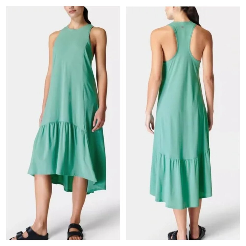Sweaty Betty Specrum Green "Explorer Ace" Sleeveless Midi Dress XS